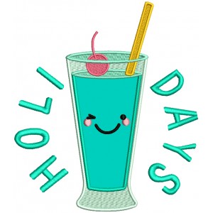 Holidays Cocktail Applique Machine Embroidery Design Digitized Pattern
